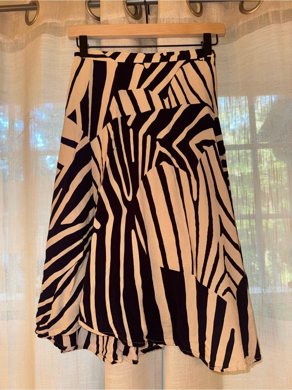 Maeve by Anthropologie Ava Zebra Stripe Midi Skirt